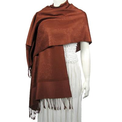 Mantones - c&Atilde;&shy;rculo, telar jacquar y Pashminas de Dos Tonos - Jacquard - Chocolate