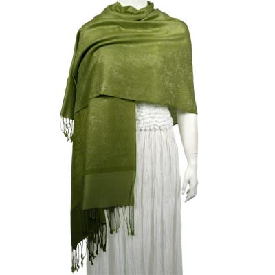 Mantones - c&Atilde;&shy;rculo, telar jacquar y Pashminas de Dos Tonos - Jacquard - Olive