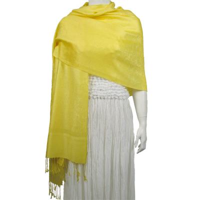 Mantones - c&Atilde;&shy;rculo, telar jacquar y Pashminas de Dos Tonos - Jacquard - Yellow