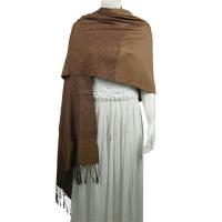 Pashmina Style Shawls-Woven Jacquard and Two-Tone  - Two-Tone - Brown-Tan
