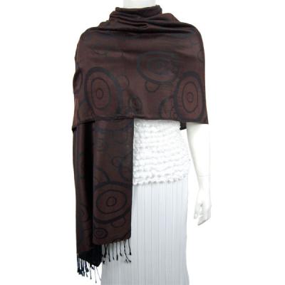 Mantones - c&Atilde;&shy;rculo, telar jacquar y Pashminas de Dos Tonos - Circle - Java-Black