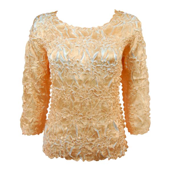 Wholesale 1329 - Satin Origami Three Quarter Sleeve Tops Gold - Pearl - One Size Fits Most