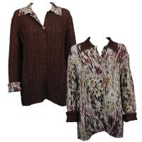 Overstock Tops - Magic Crush Reversible Jacket - Ivory-Brown-Pink Splash