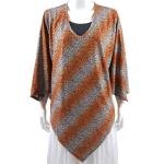 Slinky Style Poncho - Diagonal Leopard Copper Silver