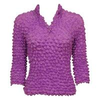 Overstock Tops - Gourmet Popcorn Three Button 3/4 - Orchid