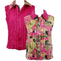 Overstock Tops - Reversible Vest - Tropical Heat reverses to Solid Hot Pink
