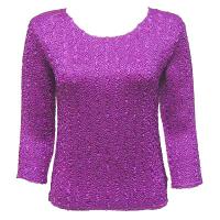 Overstock Tops - Magic Crush Satin Three Quarter - Solid Orchid