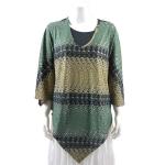 Slinky Style Poncho - Ribbon and Circles Green/Gold