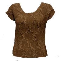 Overstock Tops - Magic Crush Diamond Cap Sleeve - Nutmeg