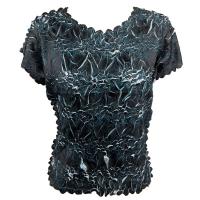 Overstock Tops - Origami Cap Sleeve - Black-White