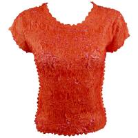 Overstock Tops - Origami Cap Sleeve - Orange-Flamingo