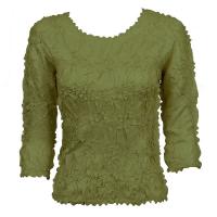 Overstock Tops - Origami Three Quarter Sleeve - Solid Olive