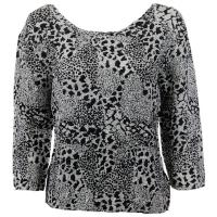Overstock Tops - Magic Crush Silky Touch Three Quarter - Reptile Black-White
