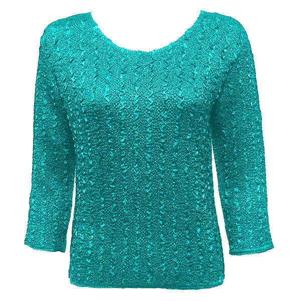 Wholesale Bargain Basement Tops Sale Magic Crush Silky Touch Three Quarter - Solid Bright Teal - One Size Fits Most