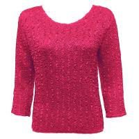 Overstock Tops - Magic Crush Silky Touch Three Quarter - Solid Hot Pink