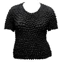 Overstock Tops - Silky Touch Popcorn Short Sleeve - Solid Black
