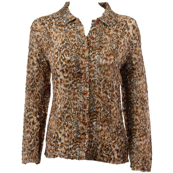 Wholesale Bargain Basement Tops Sale Ultra Light Crush Silky Touch Blouse - Leopard - One Size Fits  (S-L)