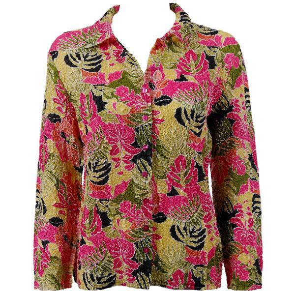 Wholesale Bargain Basement Tops Sale Ultra Light Crush Silky Touch Blouse - Tropical Heat - One Size Fits  (S-L)