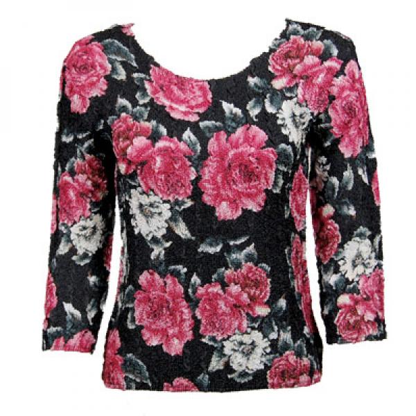Wholesale Bargain Basement Tops Sale Magic Crush Silky Touch Three Quarter - Pink Floral - One Size Fits Most