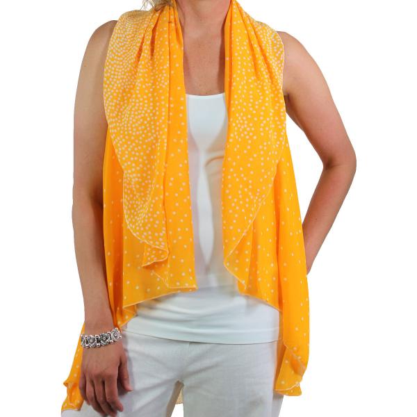 Wholesale Bargain Basement Tops Sale Chiffon Vest Polka Dot Orange-White - One Size Fits All