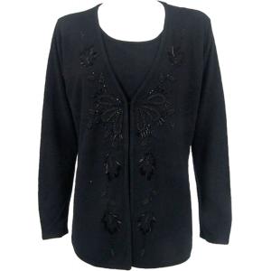 Wholesale Knit Mock Cardigan Black - One Size Fits Most