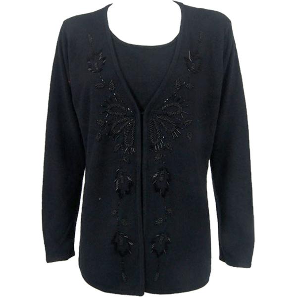 Wholesale Knit Mock Cardigan Black - One Size Fits Most