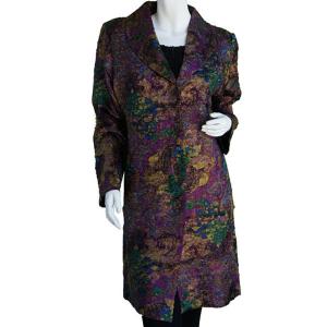 1340 - Crushed Satin Car Coat * 1340 - Purple/Gold<br>
Crushed Satin Car Coat  - One Size Fits Most