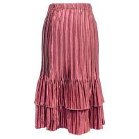 Overstock Skirts - Satin Mini Pleat Tiered Skirt - Solid Dusty Rose