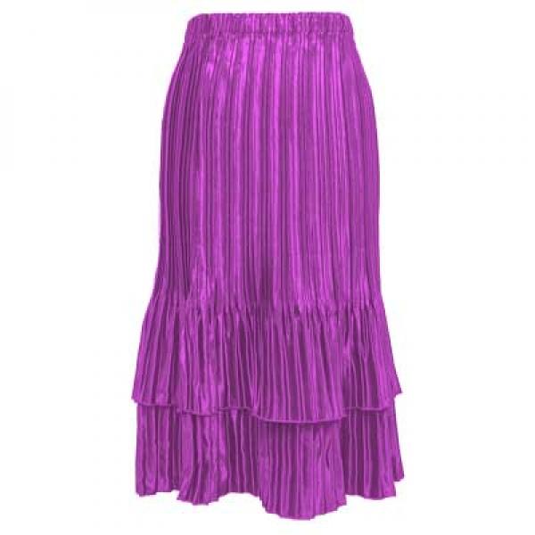 Wholesale Overstock and Clearance Skirts, Pants, & Dresses  Satin Mini Pleat Tiered Skirt - Solid Raspberry Sherbet - S-XL