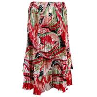 Overstock Skirts - Satin Mini Pleat Tiered Skirt - Red-White