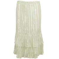 Overstock Skirts - Satin Mini Pleat Tiered Skirt - Solid Ivory