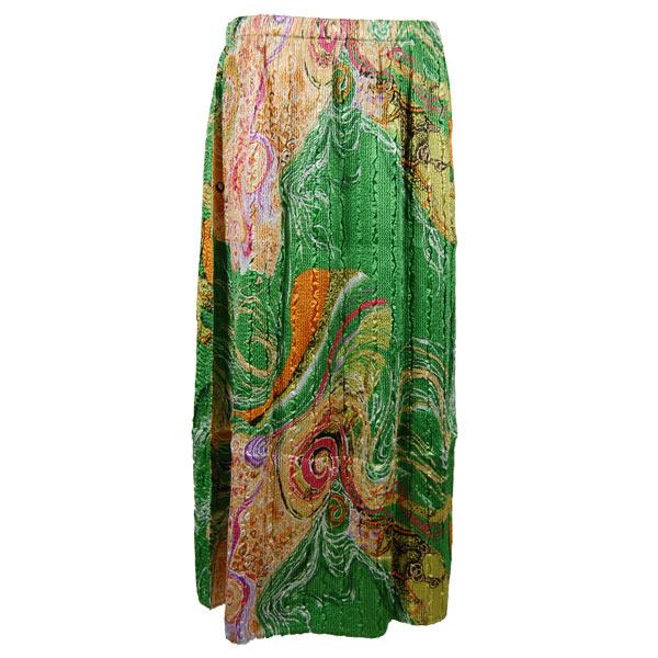 Wholesale Overstock and Clearance Skirts, Pants, & Dresses  Skirts - Magic Crush - Satin / Swirl Green-Gold - S-XL
