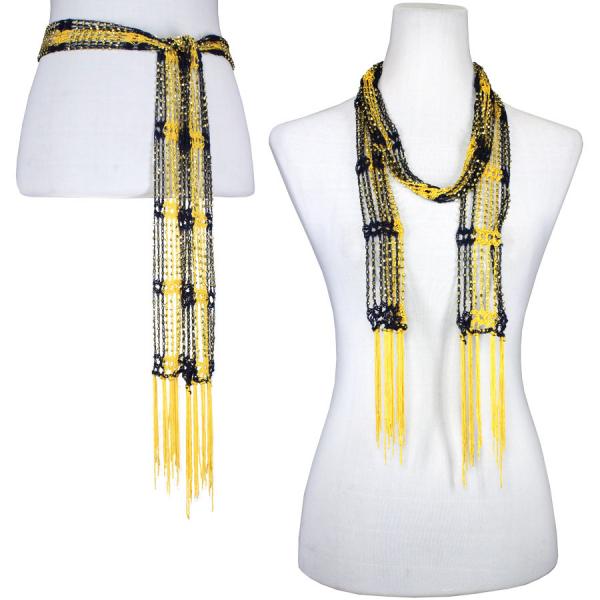 Wholesale Overstock and Clearance Scarves & Accessories  Shanghai Beaded - Navy-Gold w/ Gold Beads - One Size Fits All