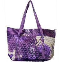 Quilted Bags - Large Tote - Rose Floral - Purple