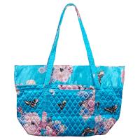 Quilted Bags - Large Tote - Butterfly Floral on Sky Blue