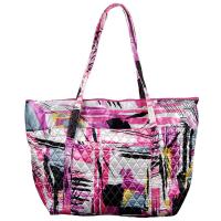 Quilted Bags - Large Tote - Graffiti Raspberry