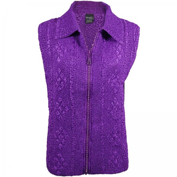 Wholesale 1367 - Diamond  Crystal Zipper Vests Purple <br>Diamond Zipper Vest - One Size Fits Most