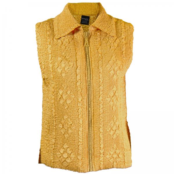 Wholesale 1906 - Magic Crush Three Quarter Sleeve Tops Gold <br>Diamond Zipper Vest - One Size Fits Most