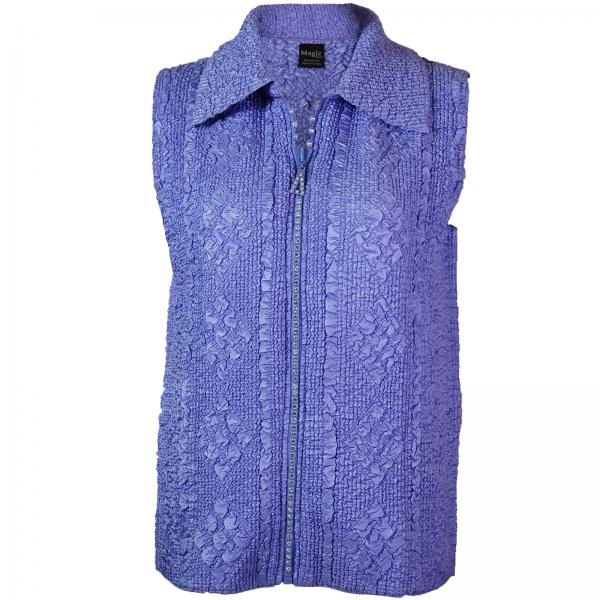 Wholesale 1906 - Magic Crush Three Quarter Sleeve Tops Violet <br>Diamond Zipper Vest - One Size Fits Most