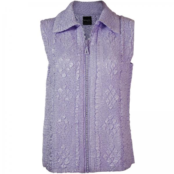 Wholesale 1367 - Diamond  Crystal Zipper Vests Light Lilac <br>Diamond Zipper Vest - One Size Fits Most