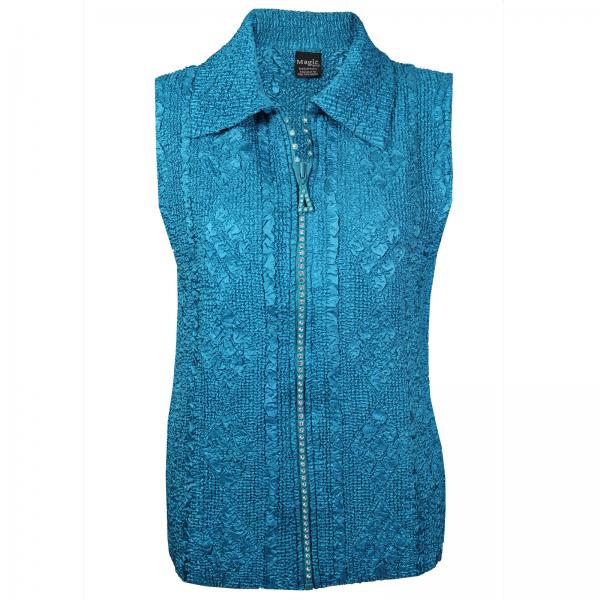 Wholesale 1367 - Diamond  Crystal Zipper Vests Mallard Green <br>Diamond Zipper Vest - One Size Fits Most