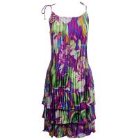 Satin Mini Pleats - Spaghetti Dress - Magenta Fantasy