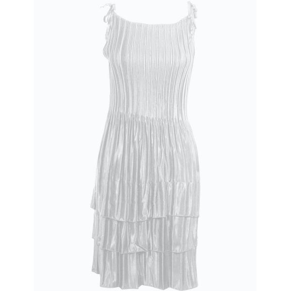 Wholesale 1731 - Satin Mini Pleats - Half Sleeve Dress Solid White Satin Mini Pleat - Spaghetti Dress - 