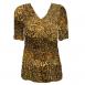 Georgette Mini Pleat Half Sleeve V-Neck - Leopard