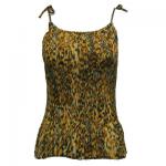 Georgette Mini Pleat Spaghetti Tank - Leopard