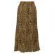 Georgette Mini Pleat Ankle Length Skirt - Leopard