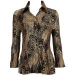 Satin Mini Pleats Blouse - Swirl Animal