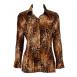Satin Mini Pleats Blouse - Golden Leopard