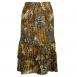 Satin Mini Pleat Tiered Skirt - Swirl Leopard