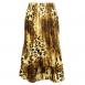 Satin Mini Pleat Tiered Skirt - Giraffe Brown